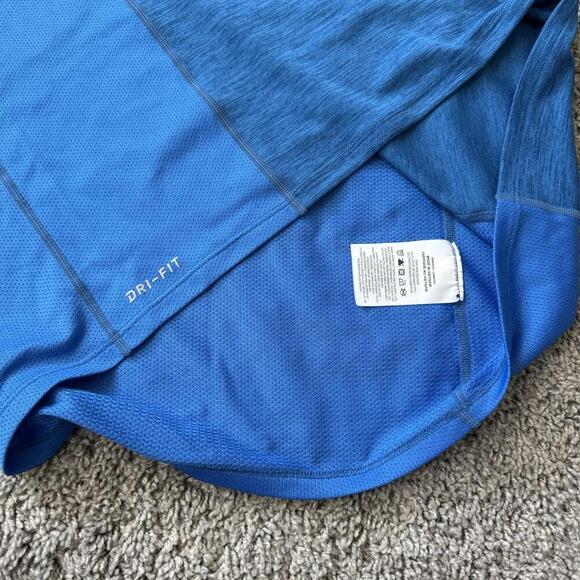 Nike Running Dri-Fit Men’s Blue Tank Top Size Large Sleeveless Dry Quick Sports - Picture 8 of 10